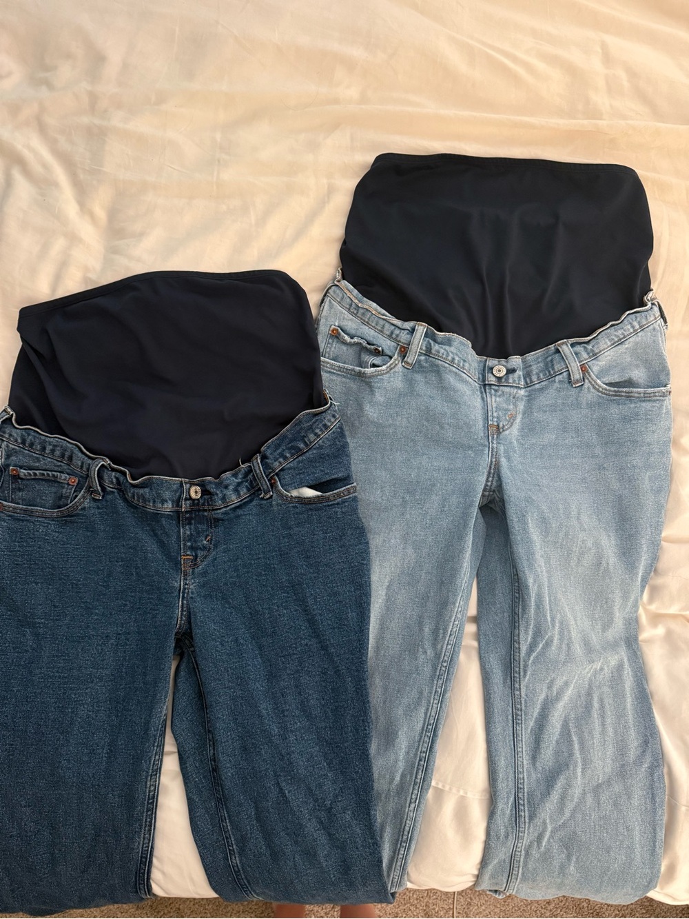 A&F Maternity-Style Jeans with Stretch Waistband - Light and Dark (Bundle)